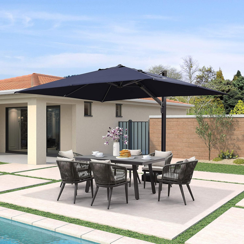 10 FT Square Aluminum Cantilever Patio Umbrella O395536