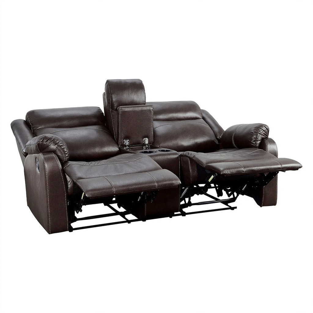 Dark Brown 2-Piece Microfiber Reclining Sofa Set H33926