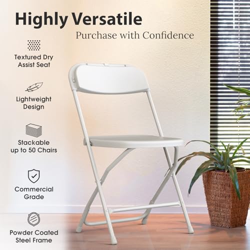White 4 Pack Foldable Plastic Chair A200