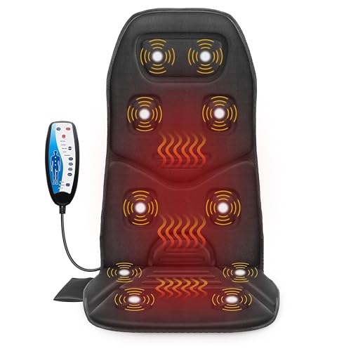 Massage Seat Cushion with Heat 10 Motors Vibration Chair Pad D7727