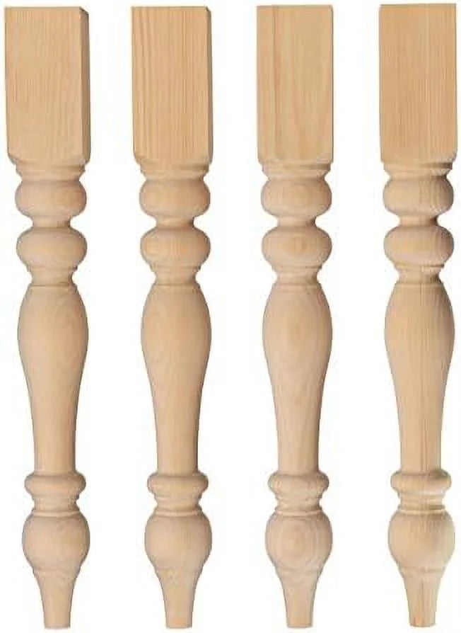 Unfinished Turned Table Legs Set Of 4 P855