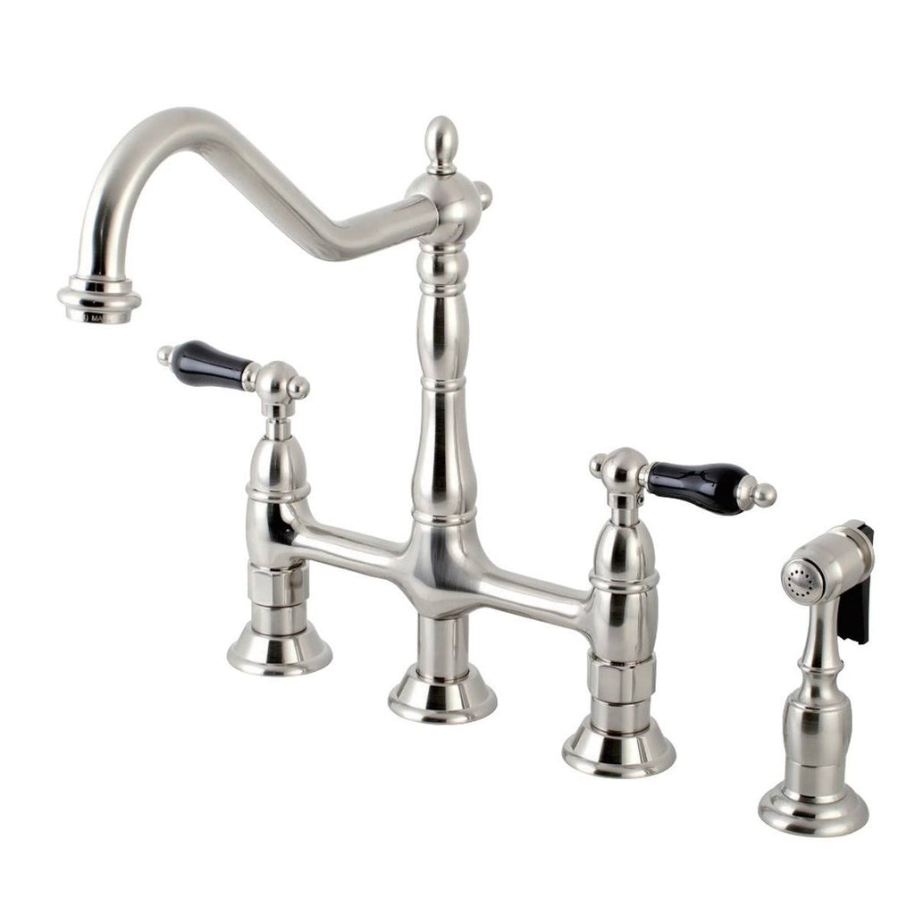 Bridge Kitchen Faucet with Brass Sprayer, Polished Brass M304562