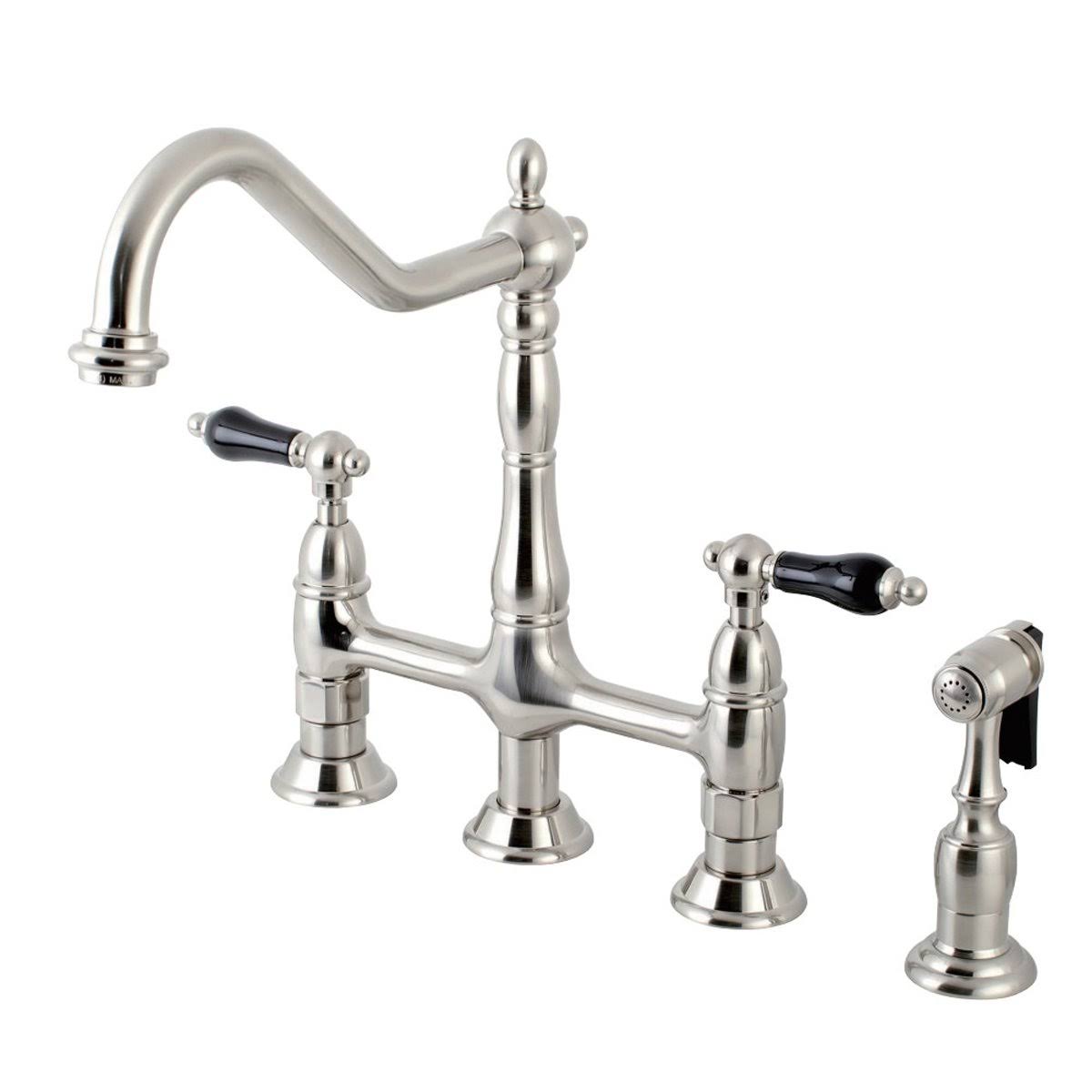 Bridge Kitchen Faucet with Brass Sprayer, Polished Brass M304562