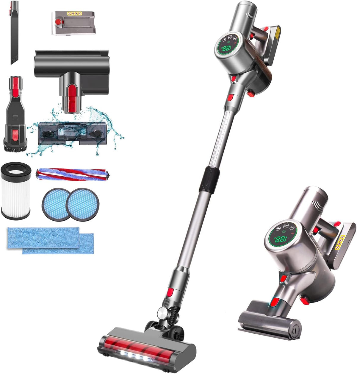Cordless Vacuum Cleaner 27KPa 380w Brushless Motor Stick Vacuum 11 in 1 K880586
