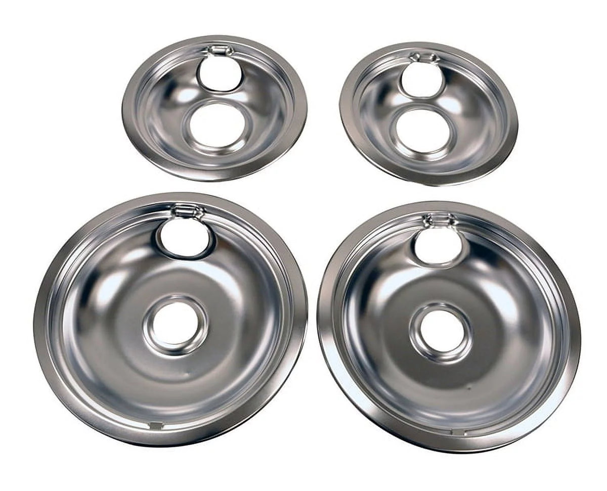 Set Of 4 Chrome Drip Pans R27385