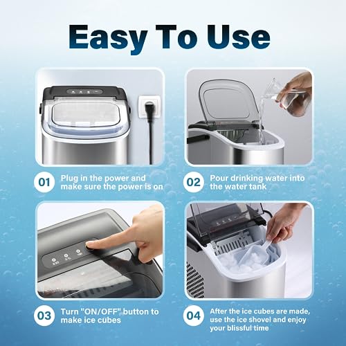 Countertop Ice Maker Machine with Scoop & Basket O8614