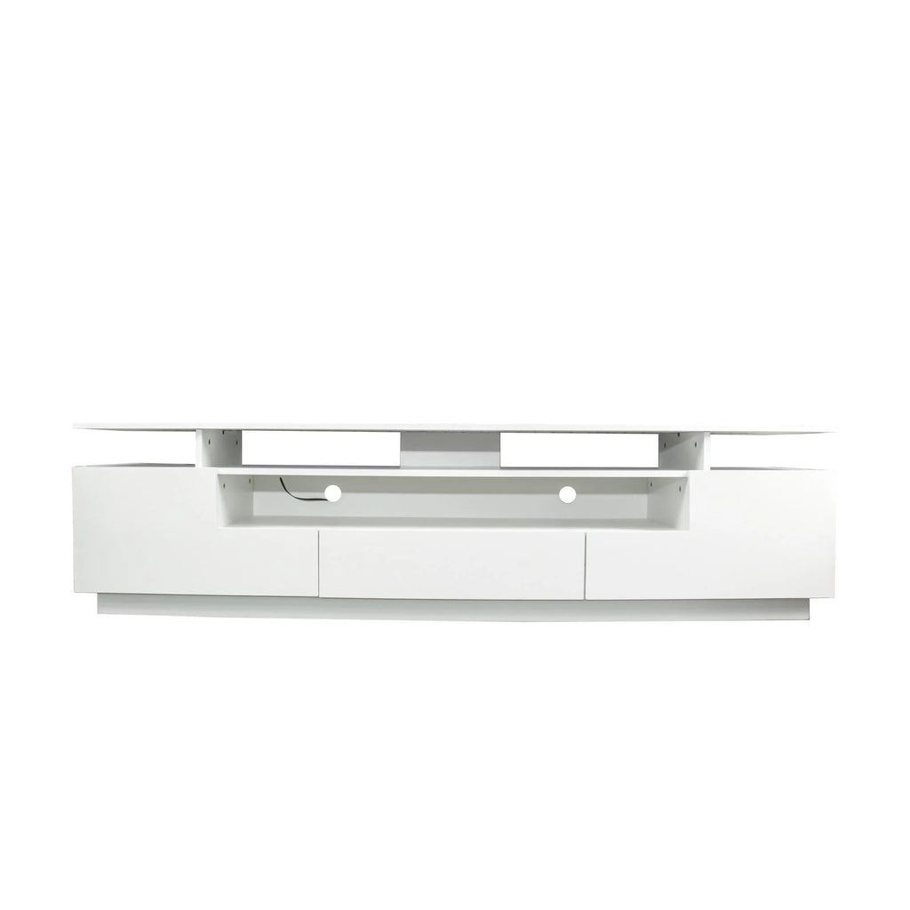 White 3-Tier TV Stand with Storage F233