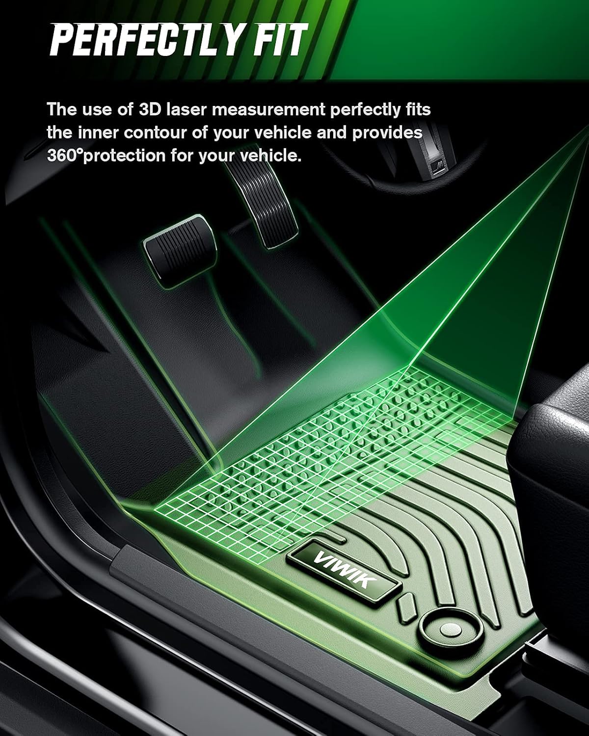All Weather TPE Black Car Floor Mats Full Set N5541