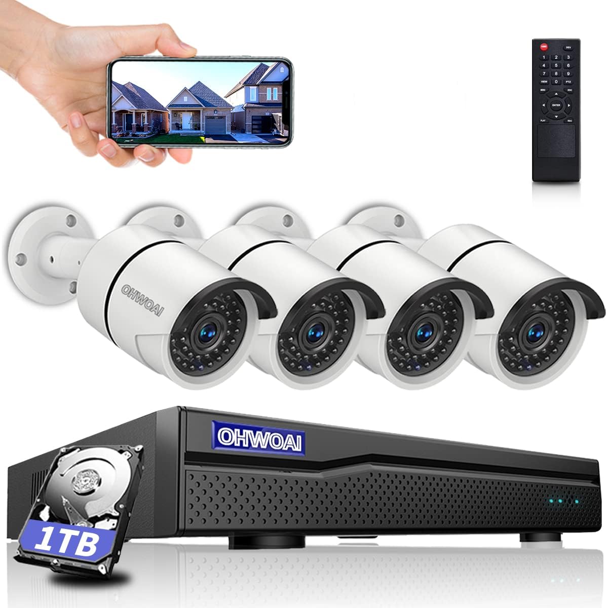 4K PoE Security Camera System 8CH NVR 2TB HDD F16366