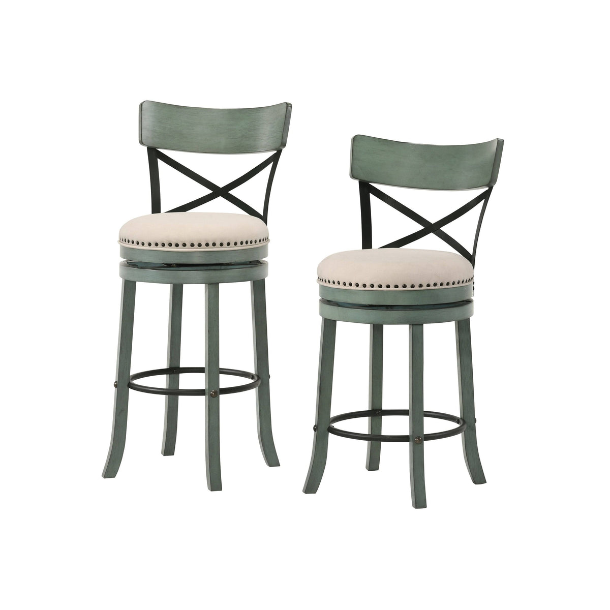 Light Grey Swivel Barstools Set of 2 M758