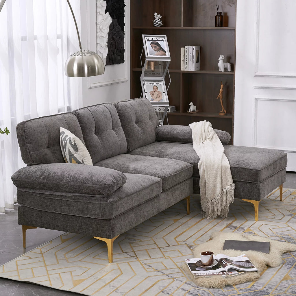 Dark Gray 83 inch L-Shape Sectional Sofa I631472