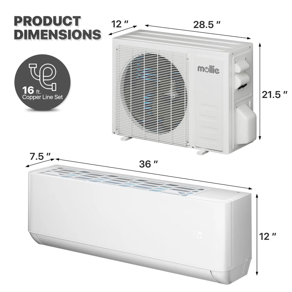 12000 BTU 22 SEER Mini Split Air Conditioner & Heater with WIFI X2749