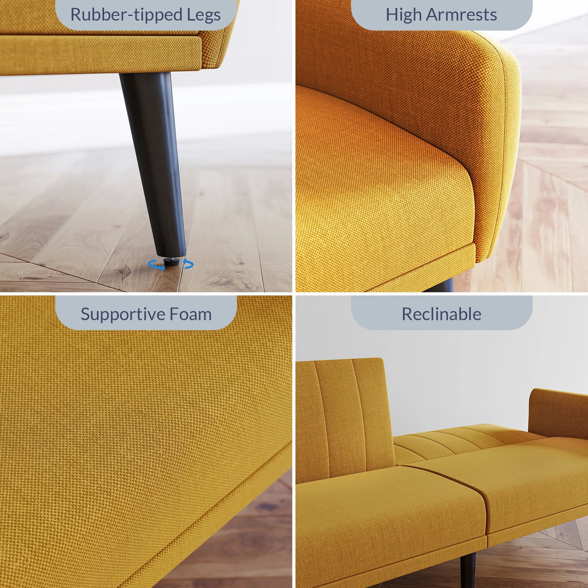 Convertible Sofa Bed Yellow W602