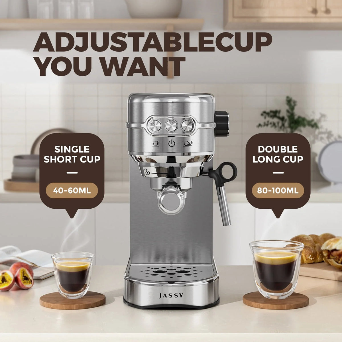 20 Bar Espresso Coffee Maker with Milk Frother P595426