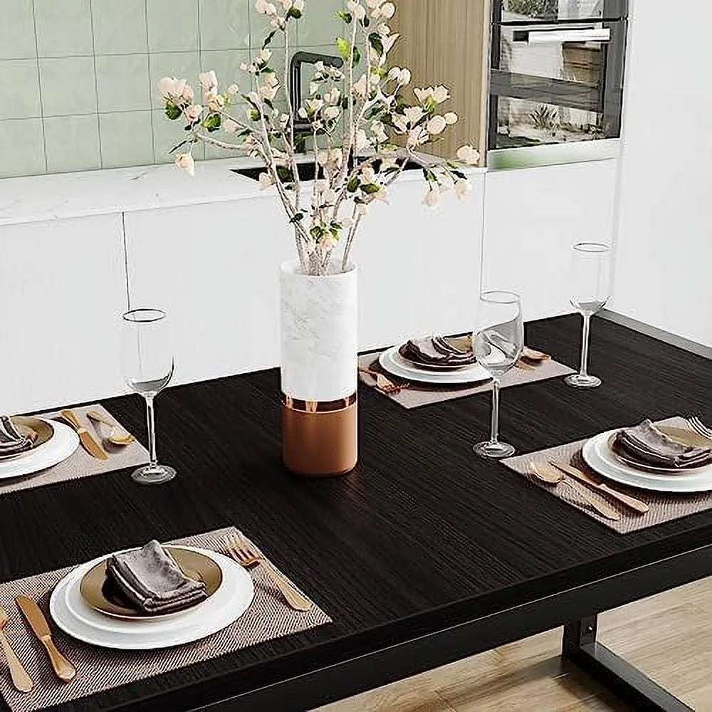 Black Dining Table Set with Two Benches R10398