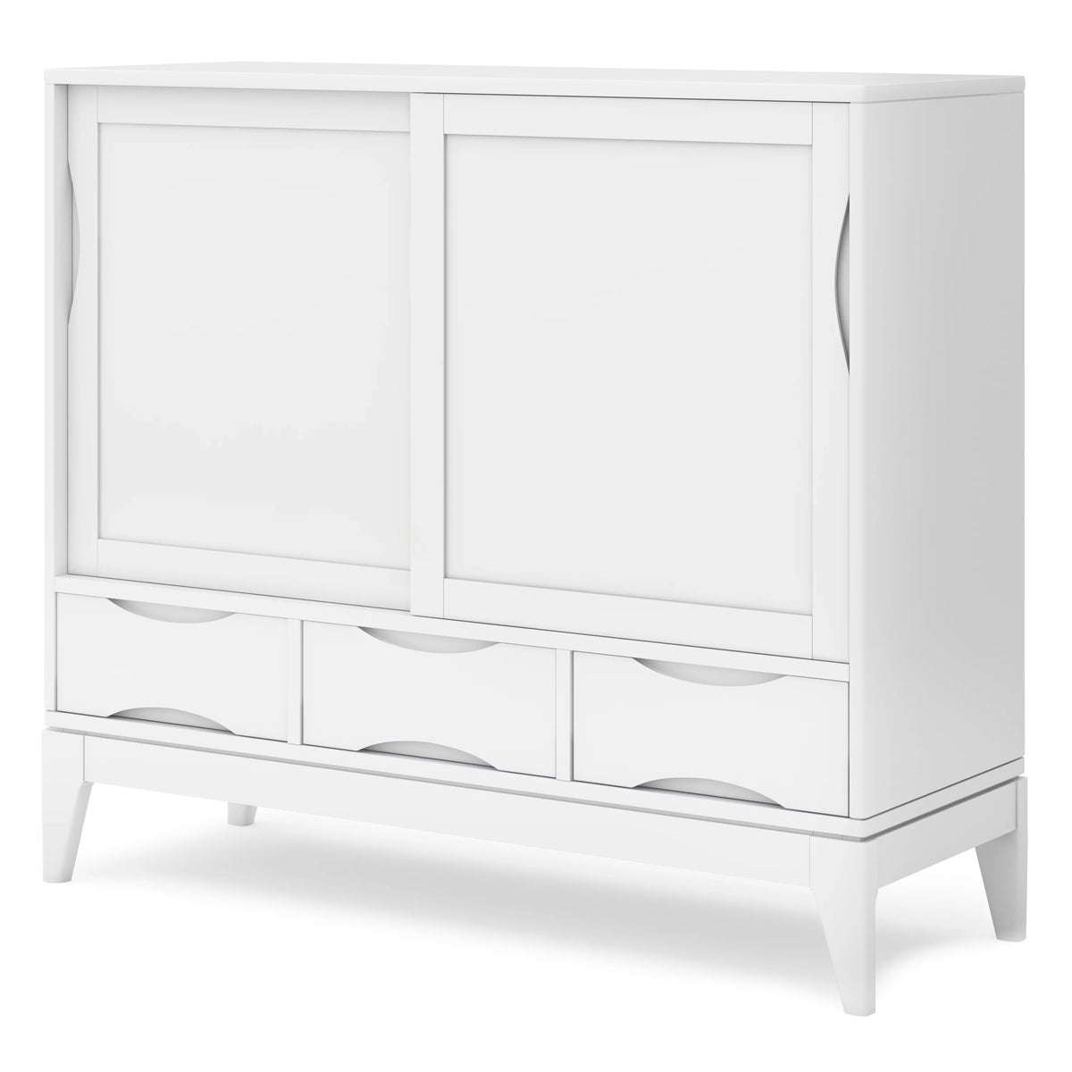 White Solid Hardwood Storage Cabinet I53444
