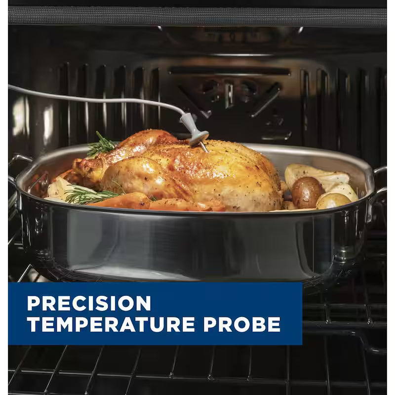 30 in. Smart Single Electric French-Door Wall Oven with Convection Self-Cleaning in Matte Black D6654