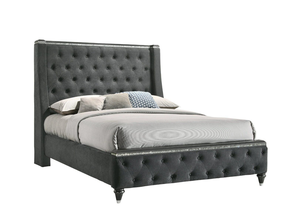 Grey Upholstered Queen Size 3pc Bedroom Set O527653