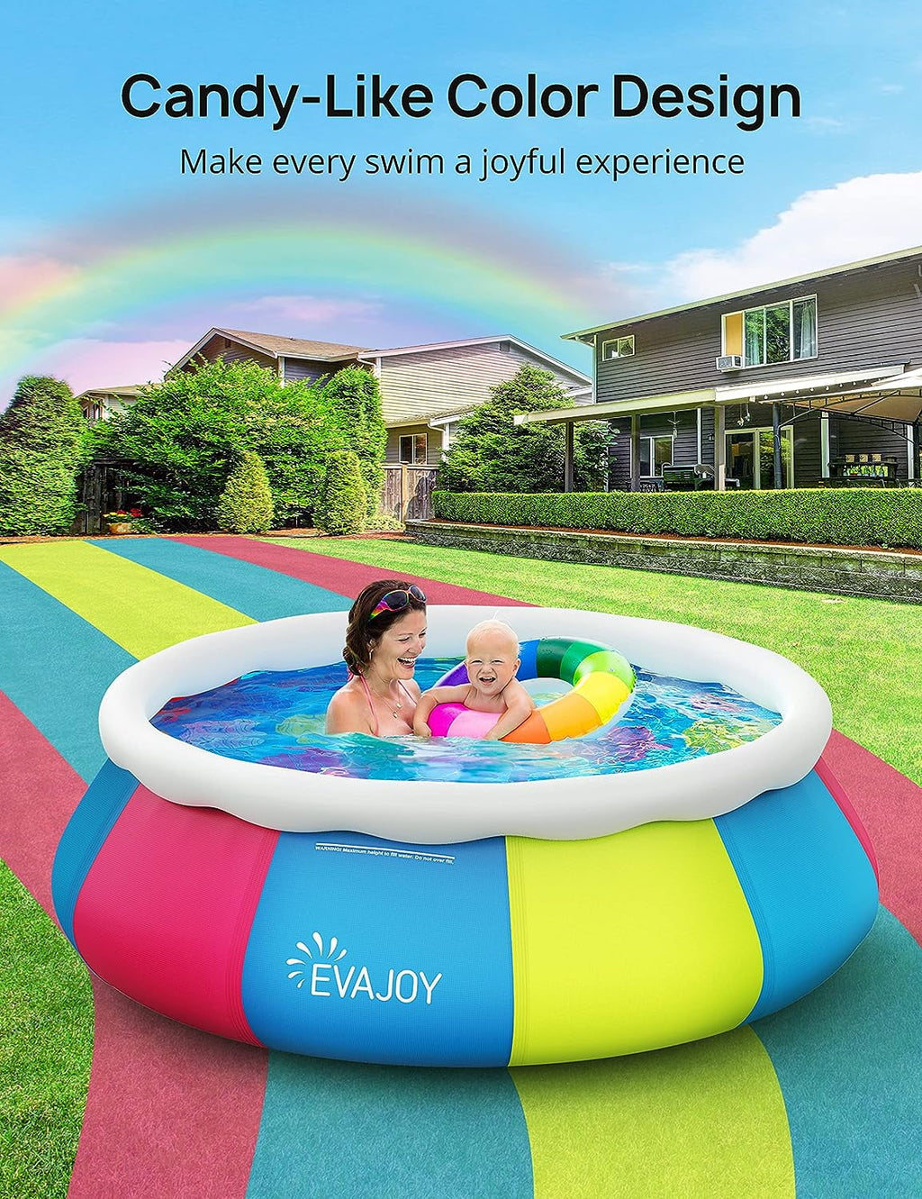 10ft × 30in Easy Set Inflatable Swimming Pool with Pool Cover Q332