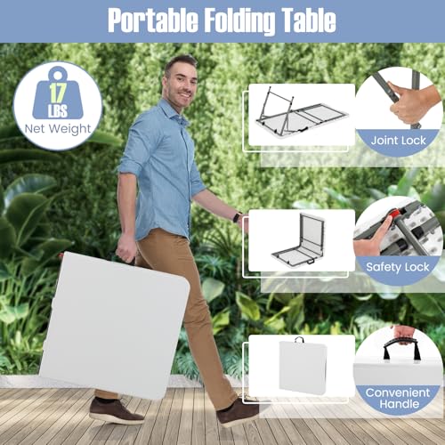 Portable 4 Foot Plastic Folding Table D537580