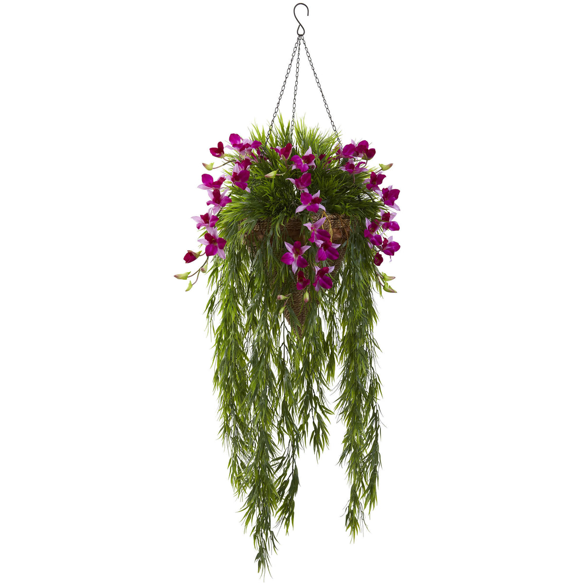 Bamboo & Dendrobium Hanging Basket Green D2775