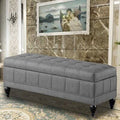 Gray Flip Top Storage Bench T489224