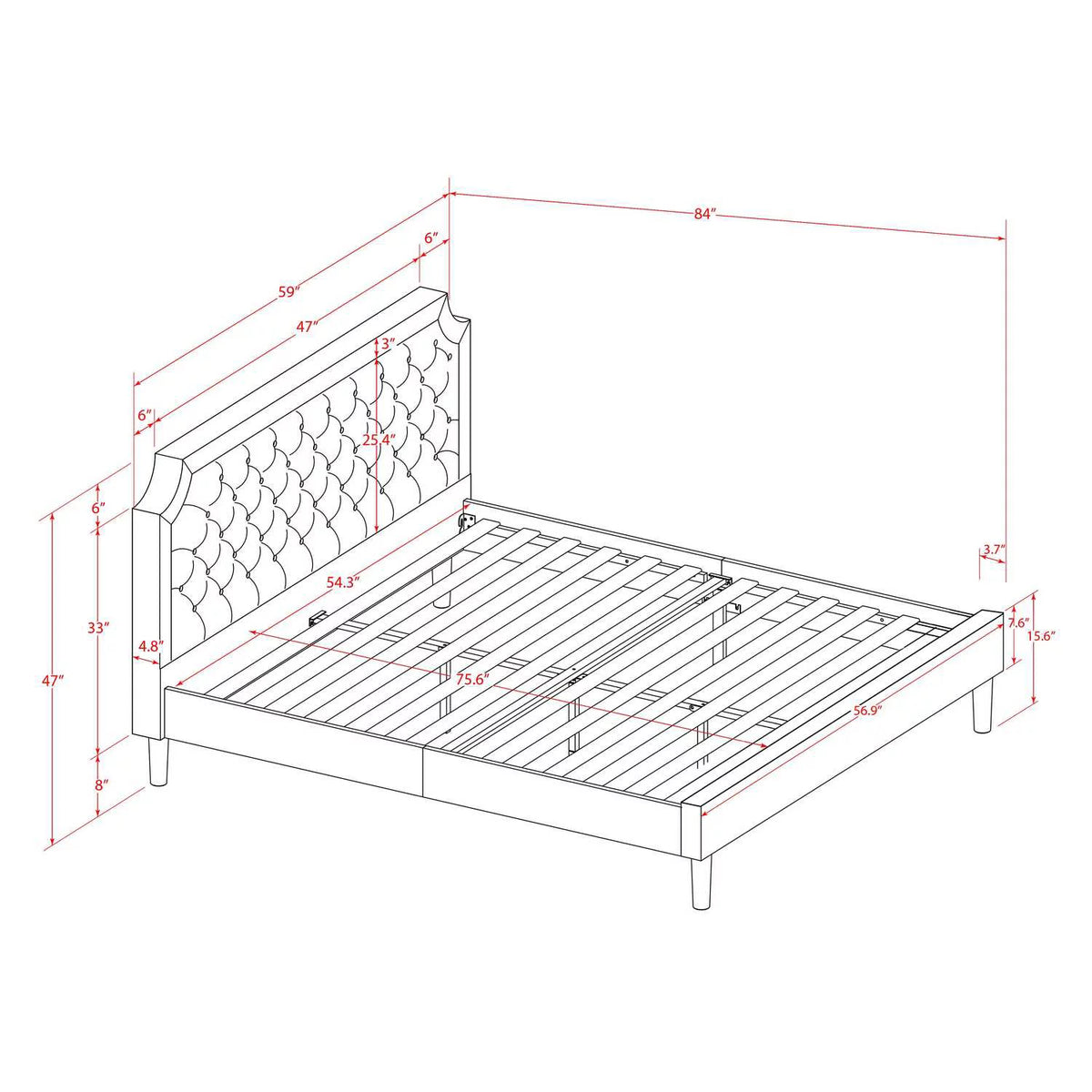 2 Pieces Wooden Full Bedroom Set G45193