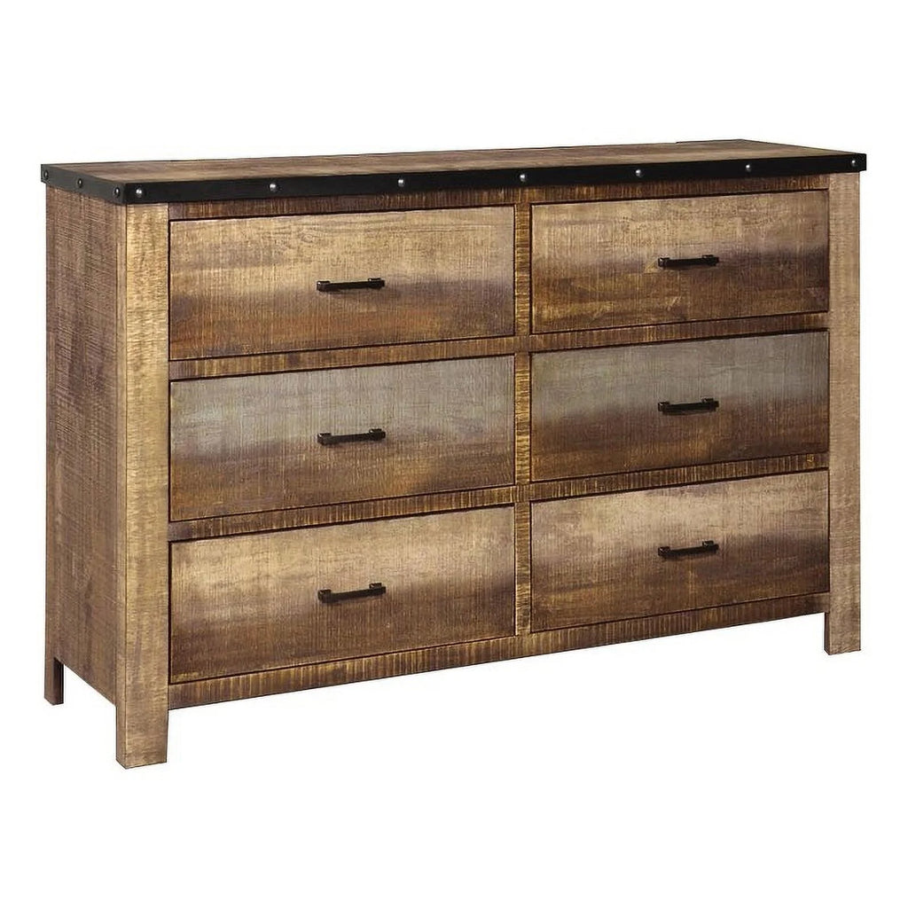 6 Drawer Farmhouse Wood Dresser W278
