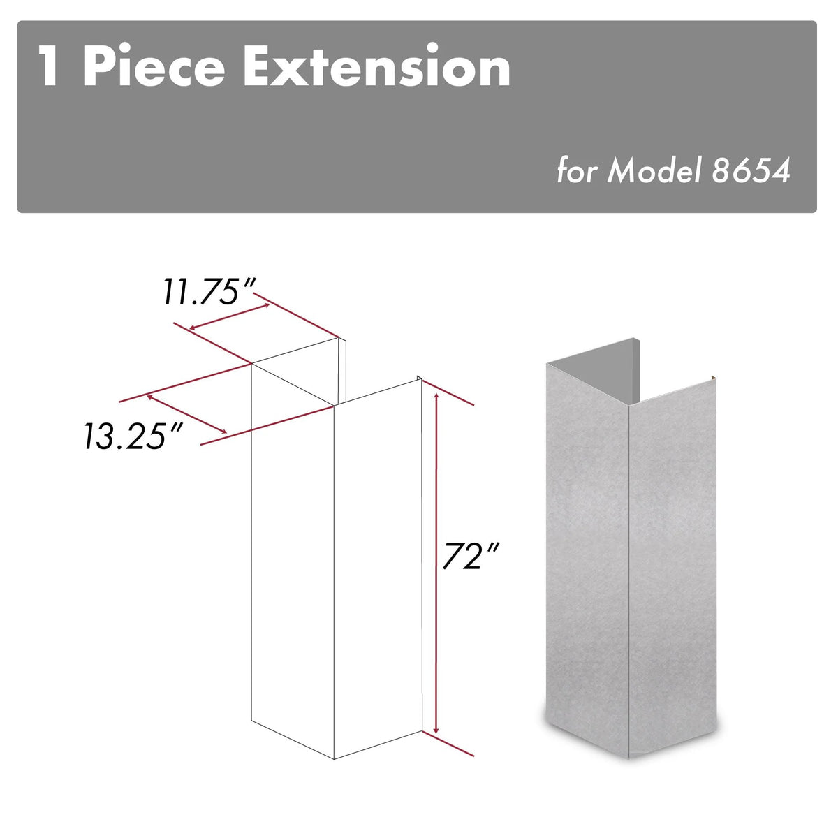 72 in. Stainless Steel Chimney Extension L325848