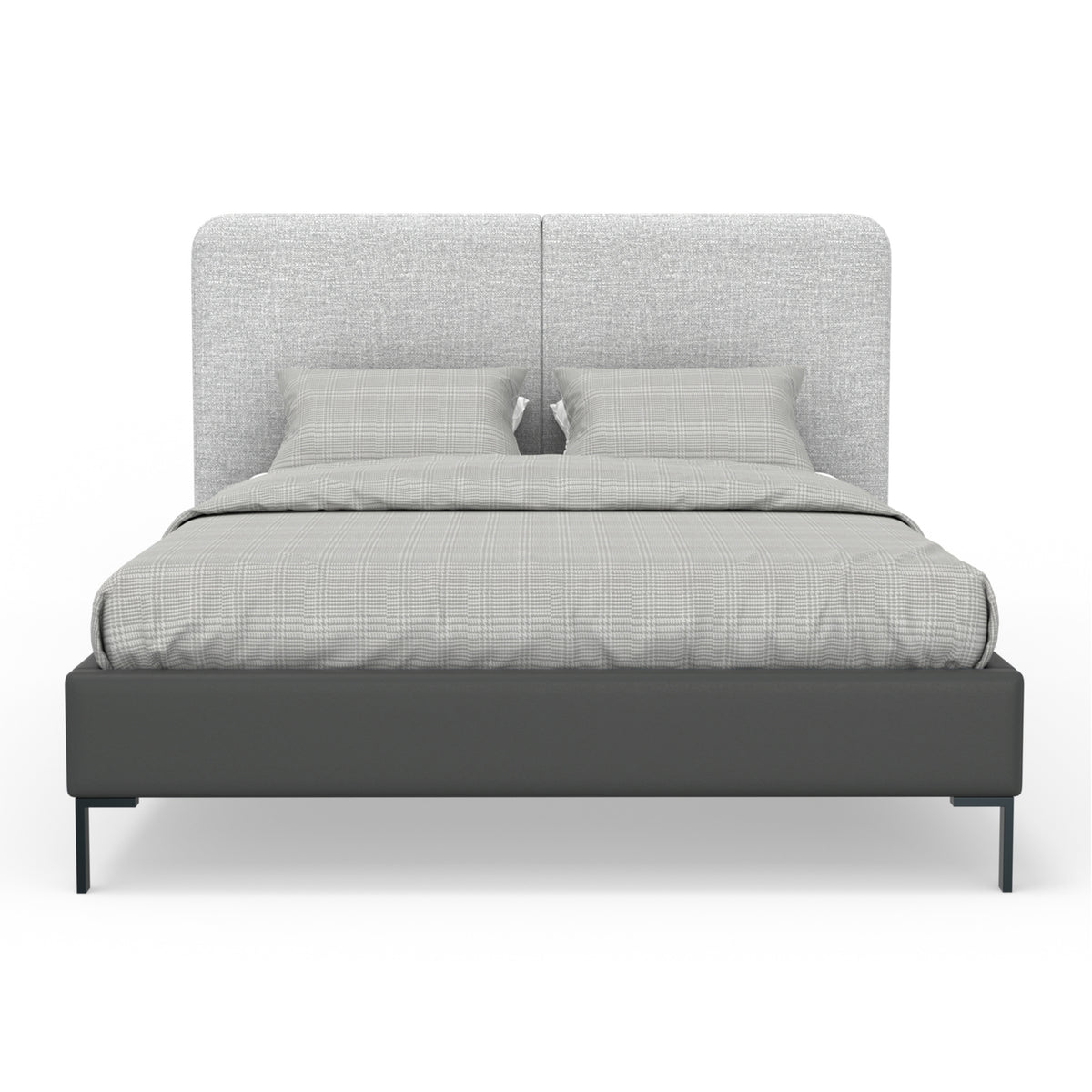Gray Upholstered Queen Platform Bed K7405