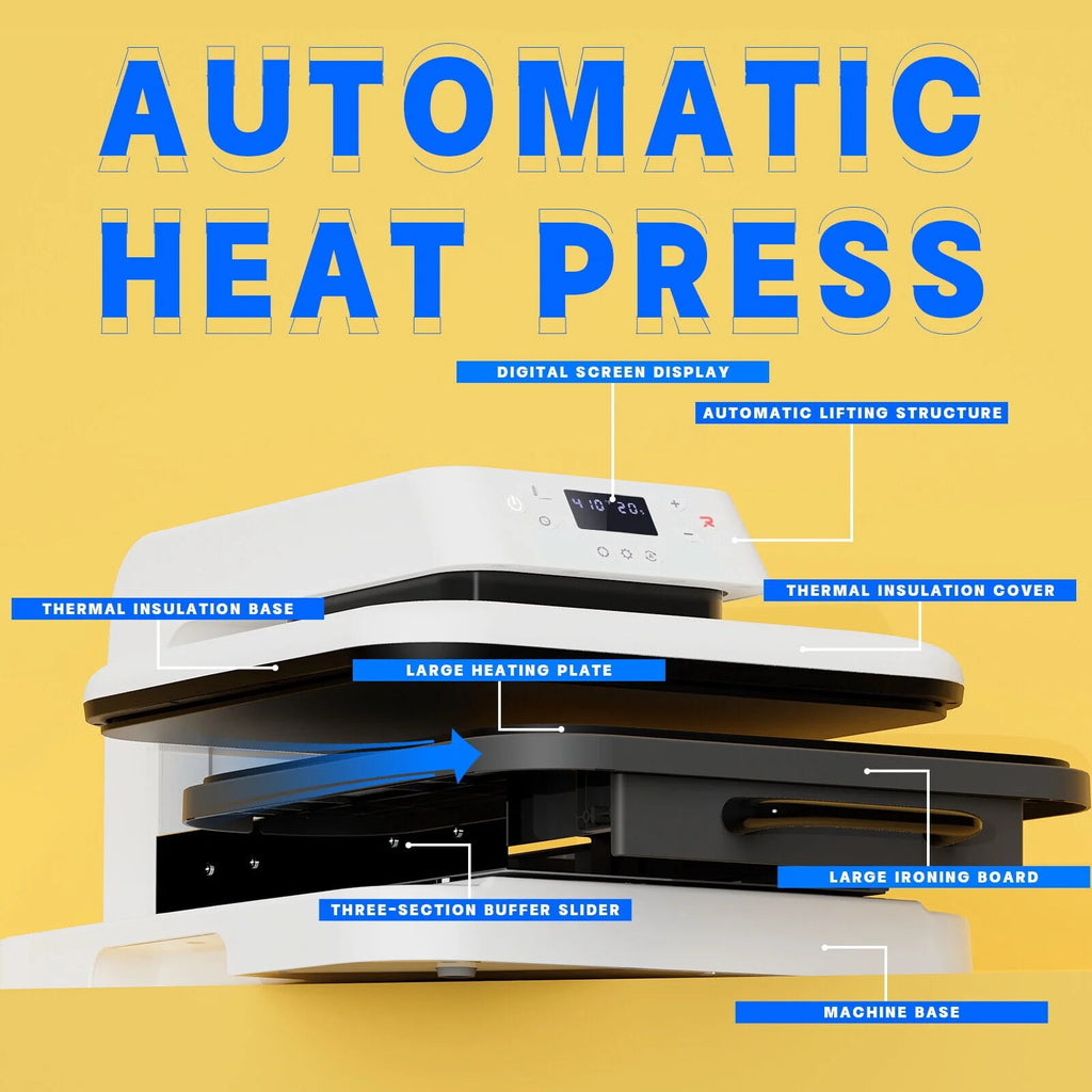 1500W 15x15 White Auto Heat Press Machine Y417267