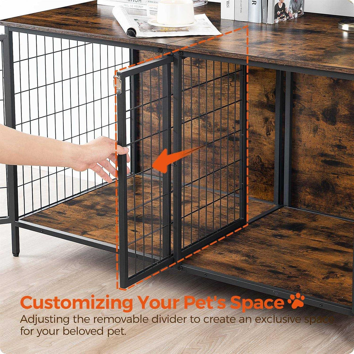 Dog Crate Furniture with Removable Divider Q173