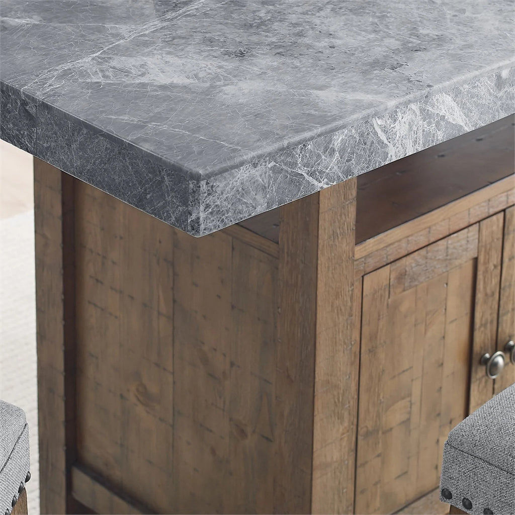 Gray Marble Counter 8-Piece Dining Set A687302