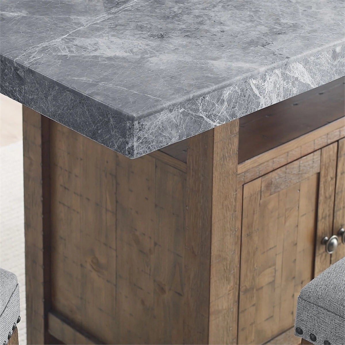 Gray Marble Counter 8-Piece Dining Set A687302