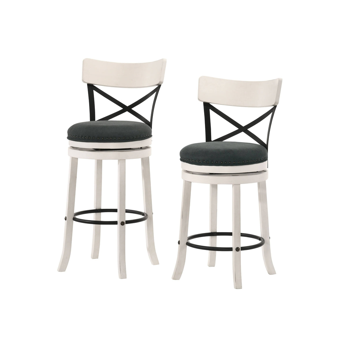 Light Grey Swivel Barstools Set of 2 M758