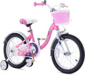 Green 14 Inch Kids Bike with Basket Q3130