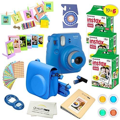 Flamingo Pink Instant Camera with 60 Pack Instant Films U857903