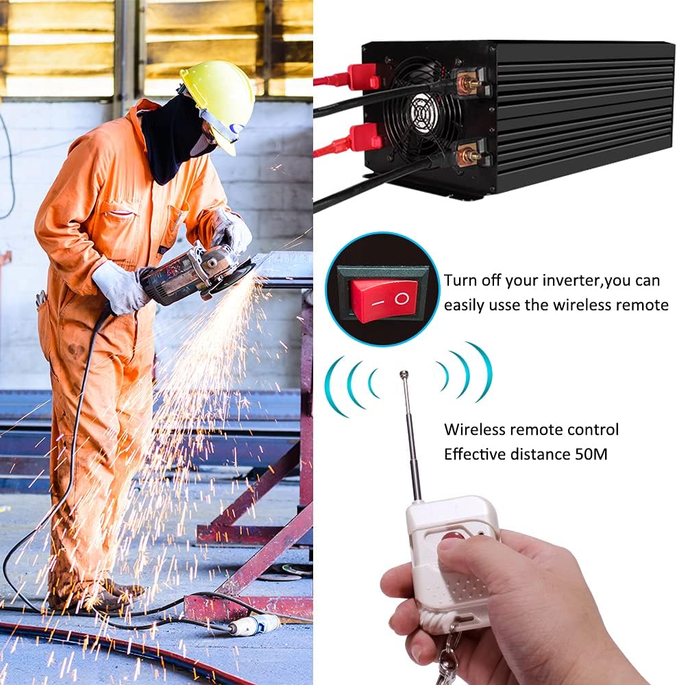 1500 Watt Pure Sine Wave Inverter 12V DC to 110v/120v AC A289054