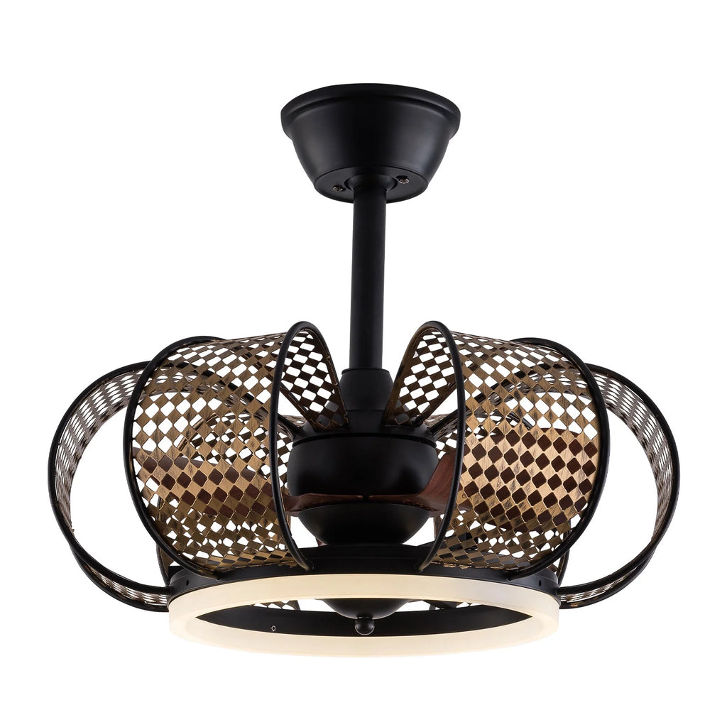 19'' Black Ceiling Fan with Light and Remote Control A497