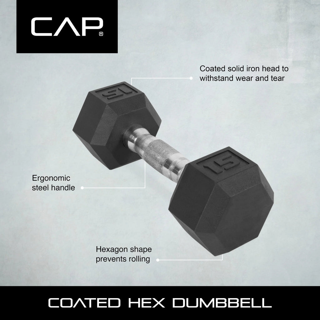 25lb Rubber Hex Dumbbell Y3983