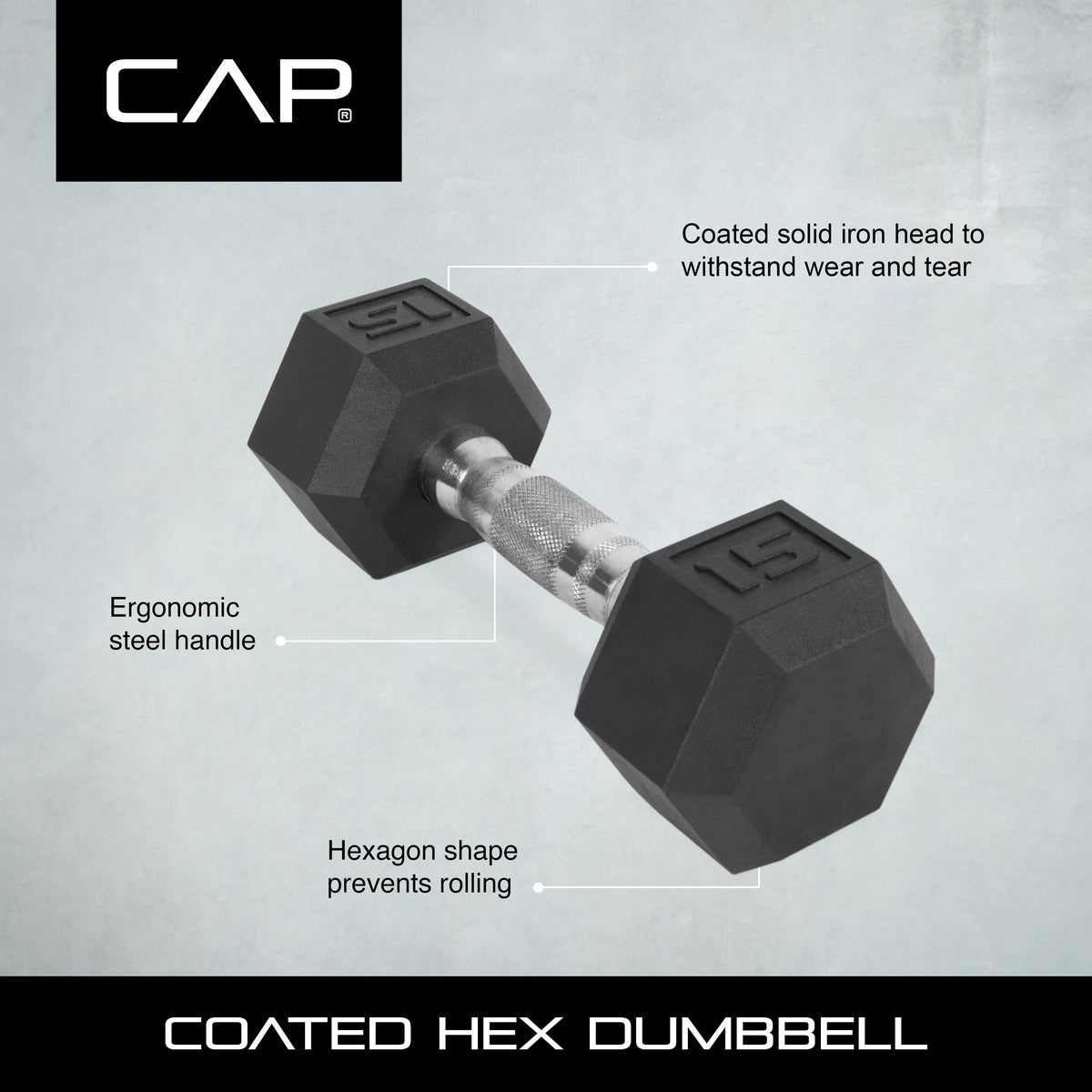 25lb Rubber Hex Dumbbell Y3983