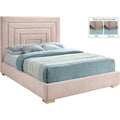 Pink Velvet Queen Bed Y772