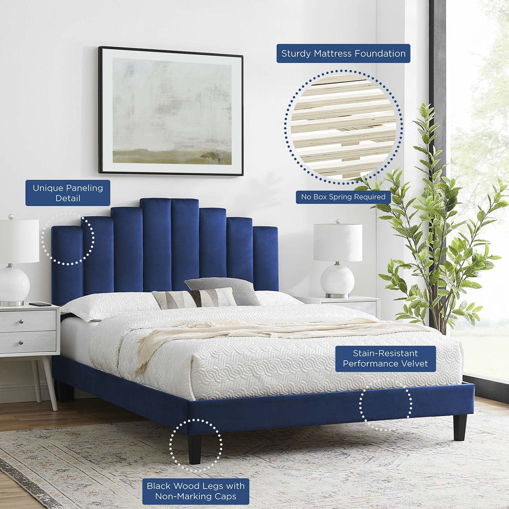 King Size Velvet Platform Bed Frame N494404