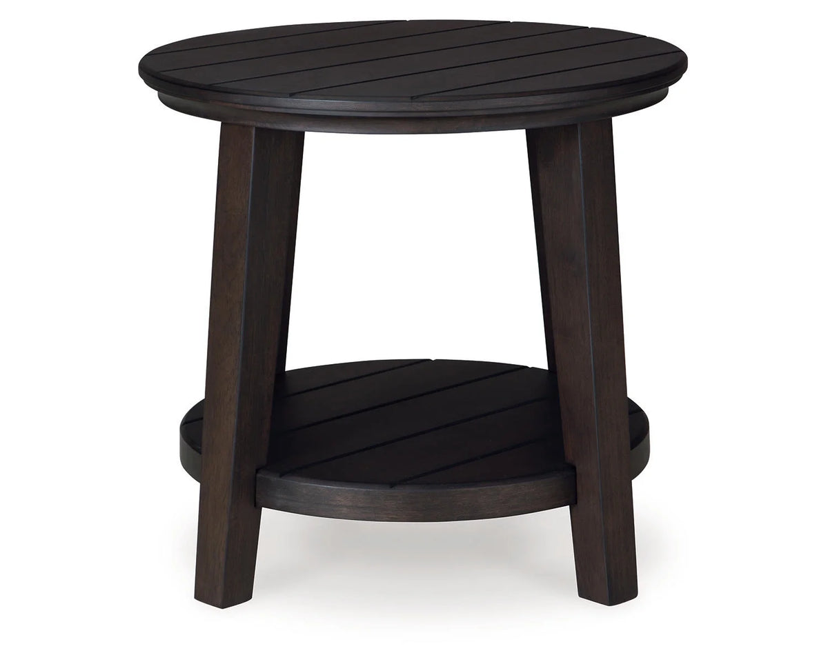Dark Brown End Table with Lower Shelf V3813