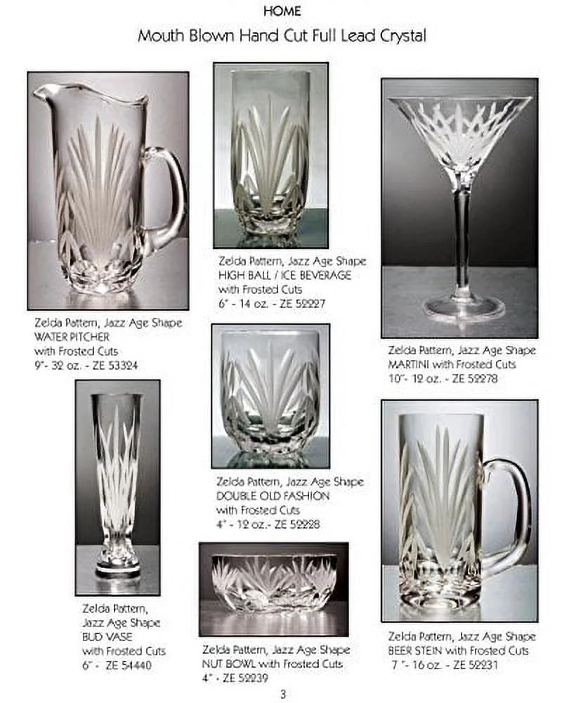 Mouth Blown Large Glass Crystal Serving Bowl J60331