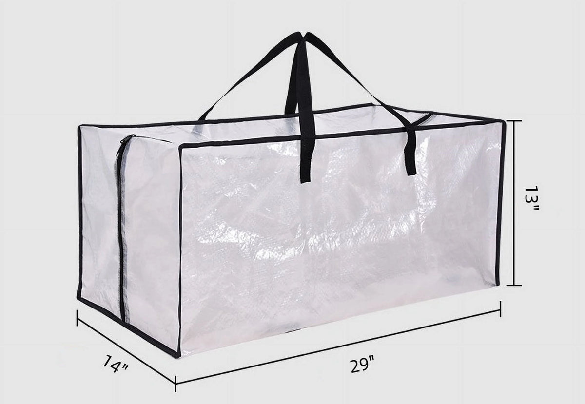 4 Pack Heavy Duty Extra Large Clear Moving Bags with Backpack Straps H582000