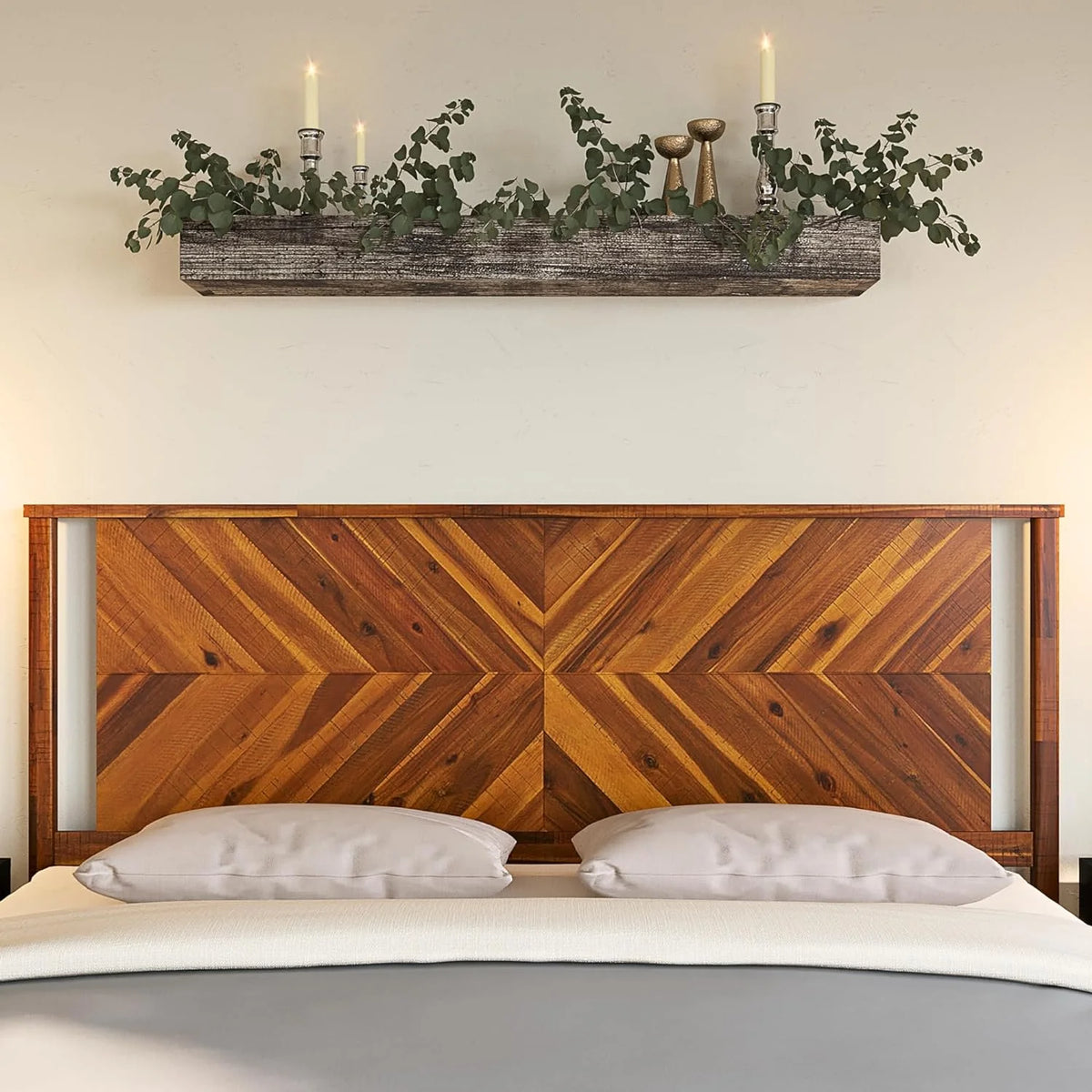 King Solid Acacia Wood Headboard F732