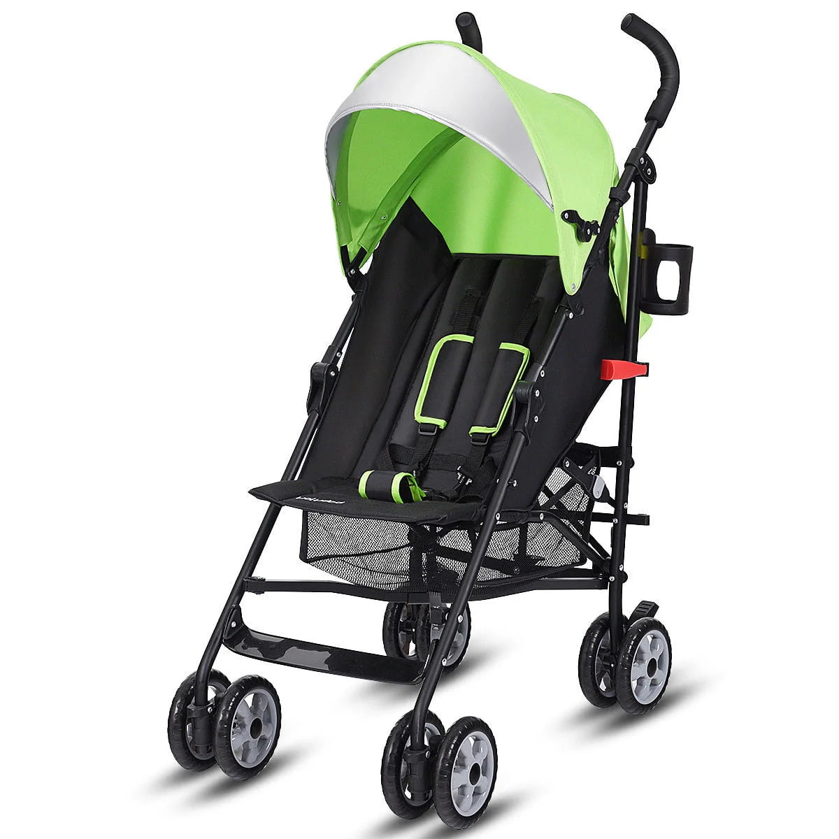 Folding Lightweight Umbrella Stroller with Storage Basket Black R422