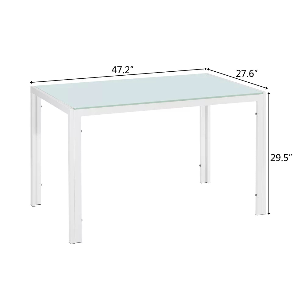 Glass Dining Table with 4 Metal Legs K456
