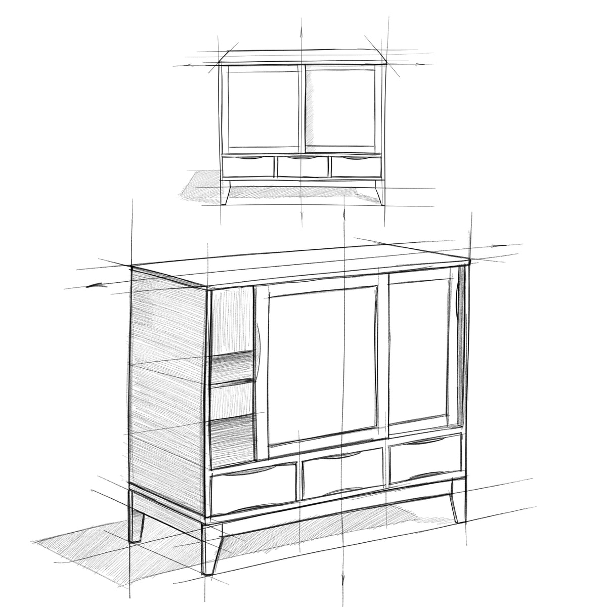 White Solid Hardwood Storage Cabinet I53444